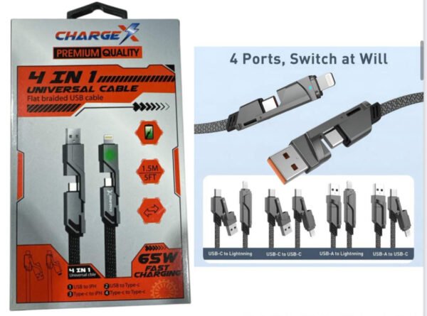 CELL PHONE ACCESSORIES:4 IN 1 5FT CABLE
