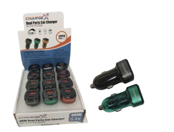 CELL PHONE ACCESSORIES:TRANSPARENT PD CAR CHARGER